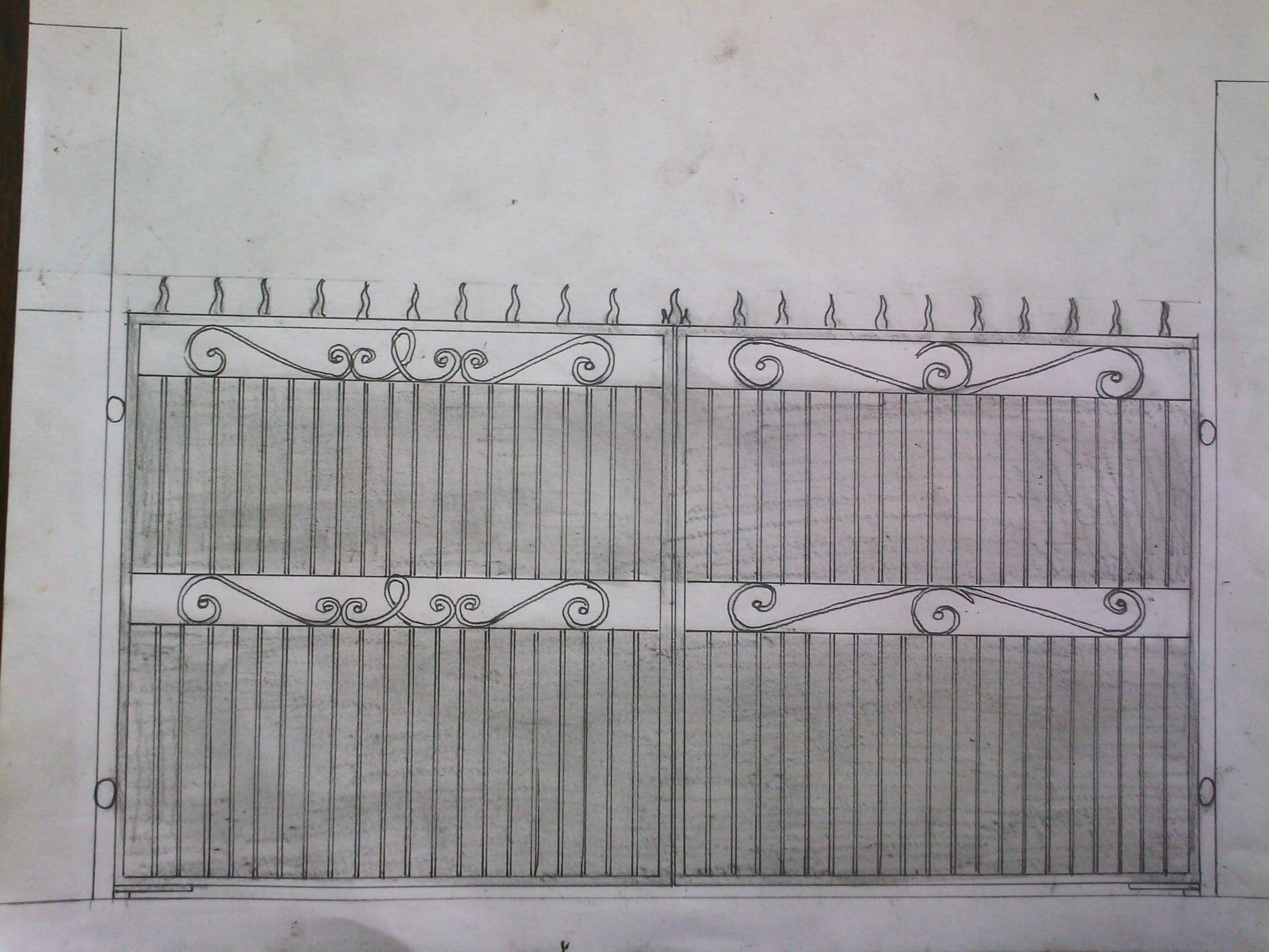 Dessin du portail ajouré - Ferronnerie Lorente